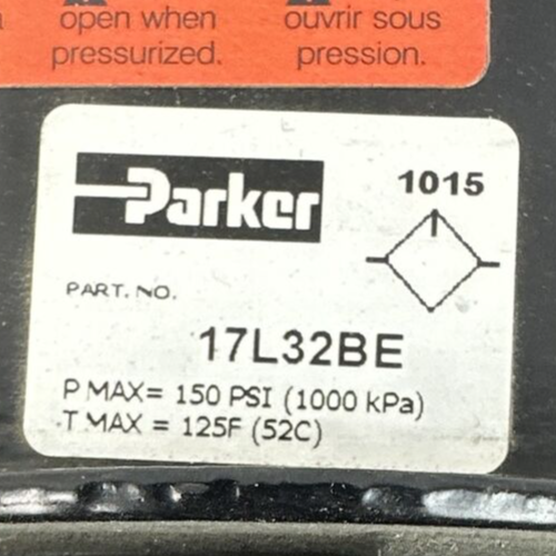 PARKER 17A32A18A2BD 1/2" 3PC COMBO (07F32AC+07R313AC+17L32BE) FILTER REGULATOR