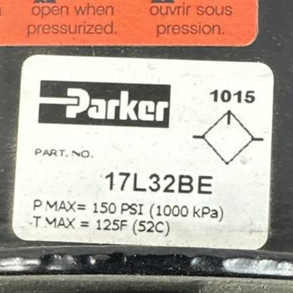 PARKER 17A32A18A2BD 1/2" 3PC COMBO (07F32AC+07R313AC+17L32BE) FILTER REGULATOR