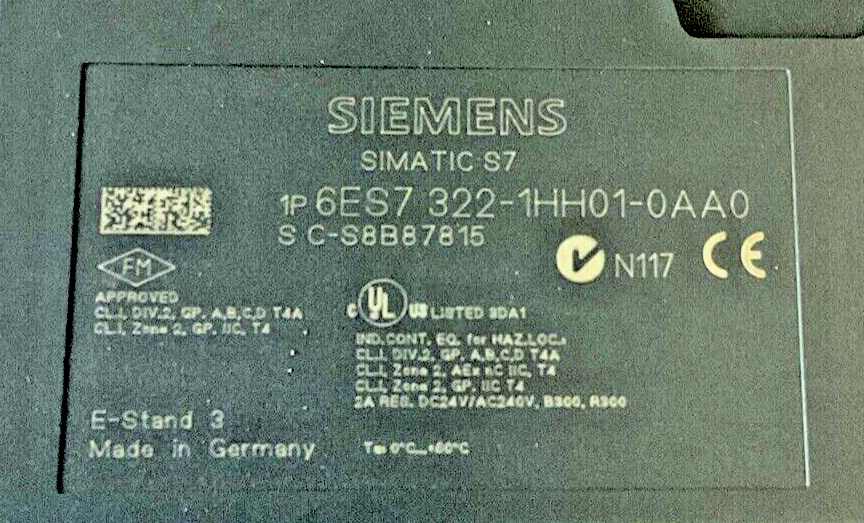 SIEMENS 6ES7 322-1HH01-0AA0 SIMATIC S7 DIGITAL OUTPUT