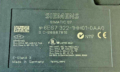 SIEMENS 6ES7 322-1HH01-0AA0 SIMATIC S7 DIGITAL OUTPUT