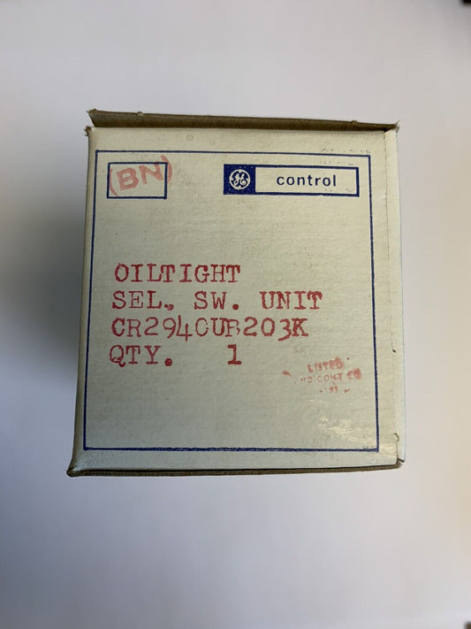 General Electric Oiltight Selector Switch CR2940UB203K