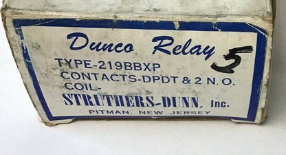 STRUTHERS-DUNN C219BBXP RELAY 24-28VDC CONT. DPDT&2 N.O.