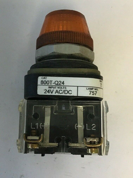 ALLEN BRADLEY 800T-Q24 SER.T ORANGE PILOT LIGHT 24VAC/DC #757 LAMP