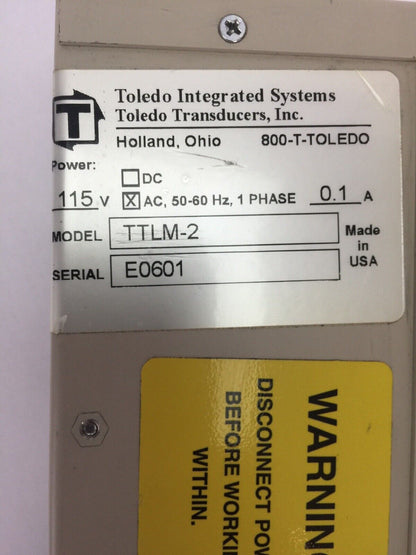 TOLEDO INTEGRATED SYSTEM TTLM-2 I/O LOAD MODULE 115VAC 0.1A 220VAC 0.1A