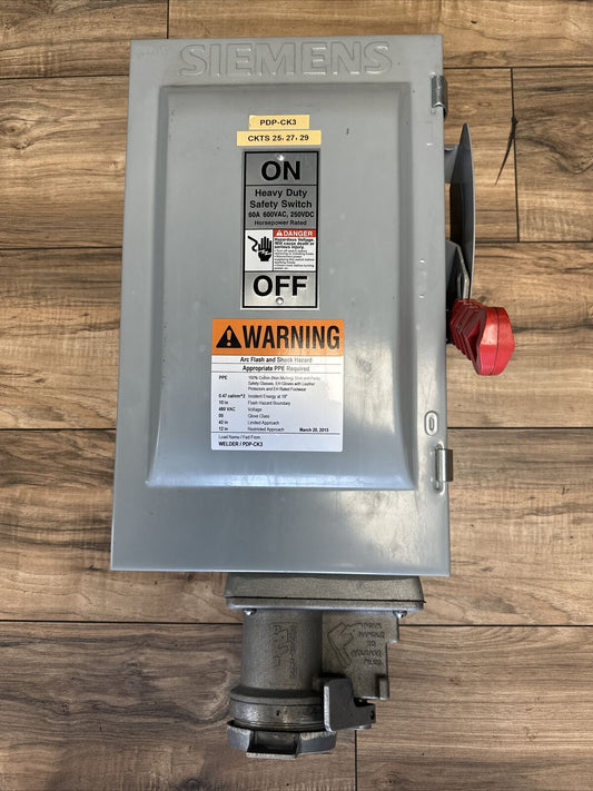SIEMENS HNF362JCH NON-FUSIBLE HD SAFETY SWITCH TYPE 60A 600VAC 250VDC