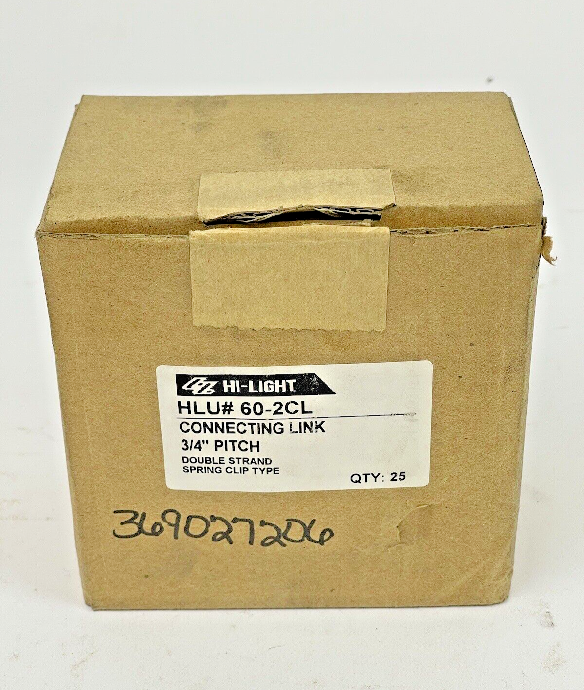 BOX OF 25 - HLU# 60-2CL - CONNECTING LINK 3/4" PITCH - DOUBLE STRAND SPRING CLIP