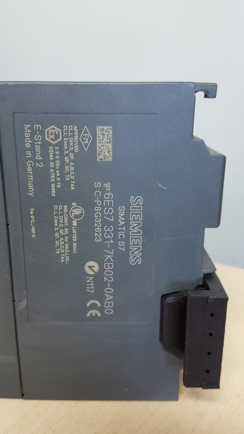 Siemens 6ES7 331-7KB02-0AB0 Simatic S7 SM331 AI 2x12BIT w. 6ES7 392-1AJ00-0AA0