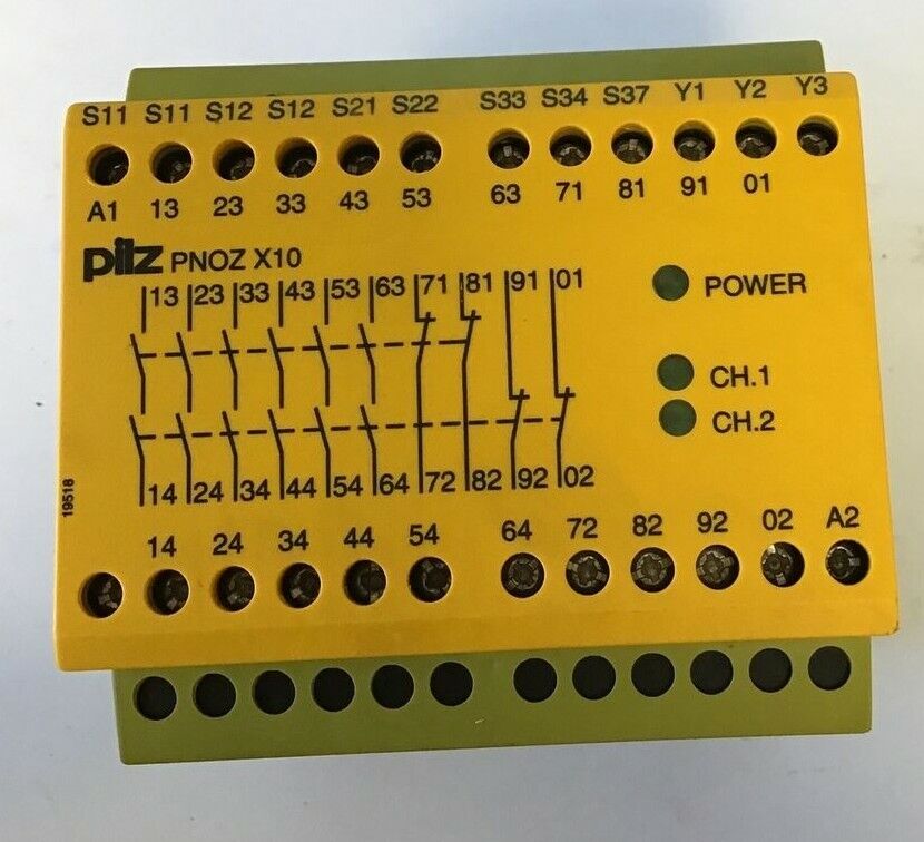 PILZ PNOZ X10 SAFETY RELAY 24VDC 240VAC 8A