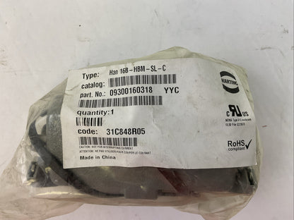 HARTING HAN 16B-HBM-SL-C HOOD CONNECTOR (LOT OF 3)