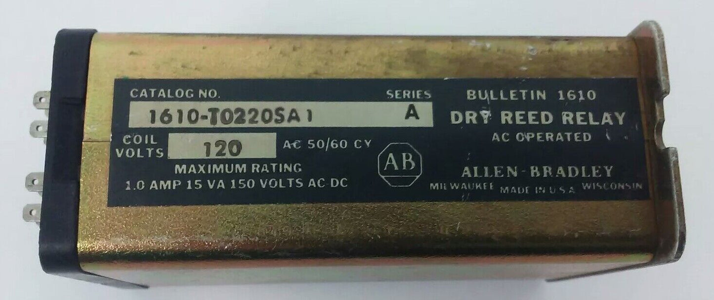 ALLEN BRADLEY 1610-T0220SA1 SER. A, DRY REED RELAY, 120VAC 50/60HZ, AC OPERATED