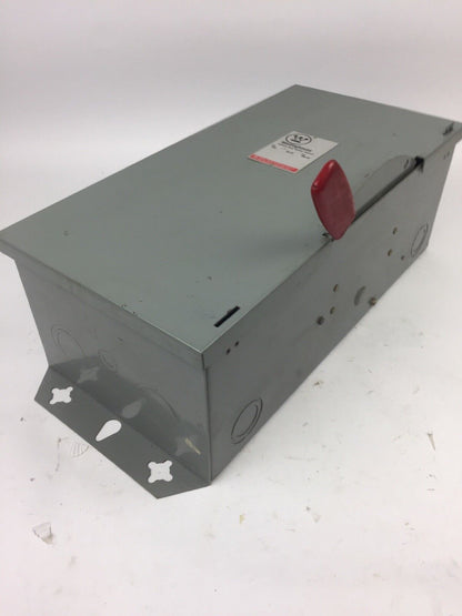 WESTINGHOUSE GUN323 SAFETY SWITCH 240 VOLT AC 100 AMP TYPE 1 ENCLOSURE INDOOR