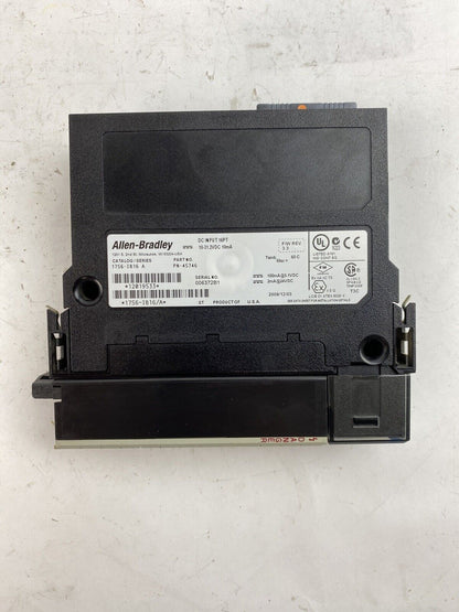 Allen-Bradley 1756-IB16 DC INPUT 16PT 10-31.2VDC 10mA SER A F/W REV. 3.3