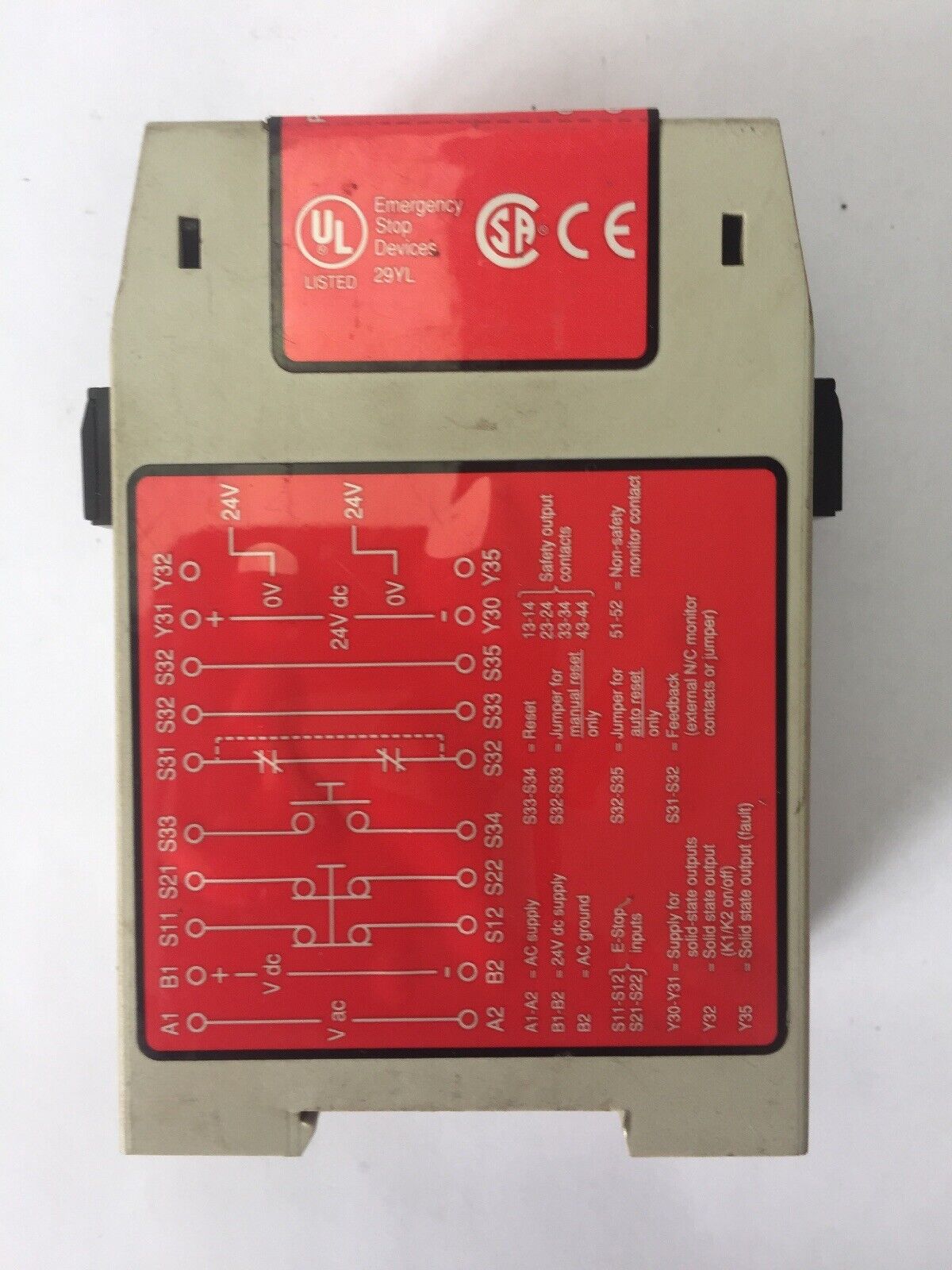 BANNER ES-GA-5A MACHINE SAFETY RELAY 24VDC OR 115VAC 250 mA/100mA