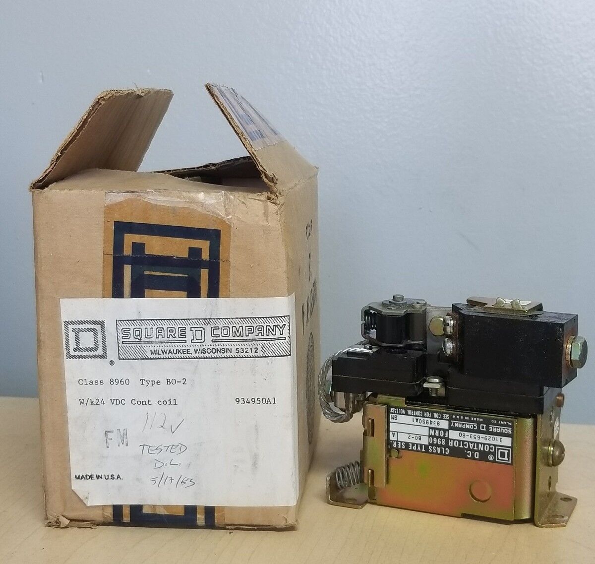 SQUARE D  CLASS 8960 TYPE B0-2, SER. A, 31029-653-60, 8960 B0-2, 112V, 124VDC