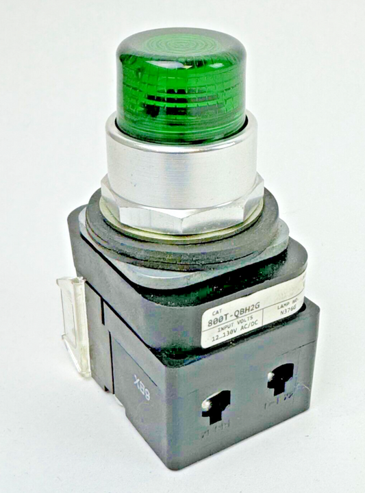 ALLEN-BRADLEY - 800T-QBH2G SER. U - GREEN LED PUSH BUTTON W/ 800TC-N374 A BLOCK
