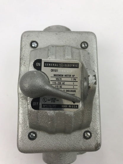 GE CR101H400J MAN MOTOR STARTER SINGLE SPEED 1HP MAX 115/230V 25-60 HZ 2 POLES