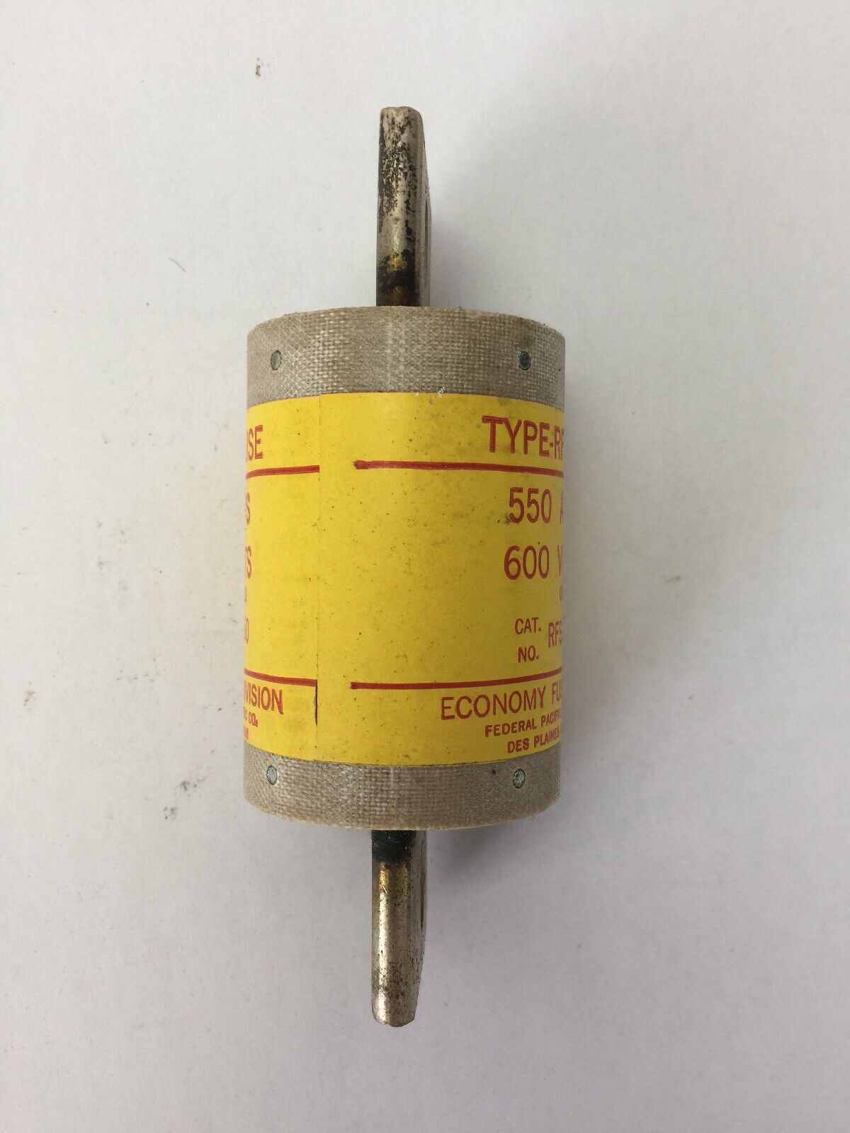 ECONOMY FUSE RFS 550 TYPE-RF FUSE 550 AMP 600 VOLTS FEDERAL PACIFIC ELECTRIC