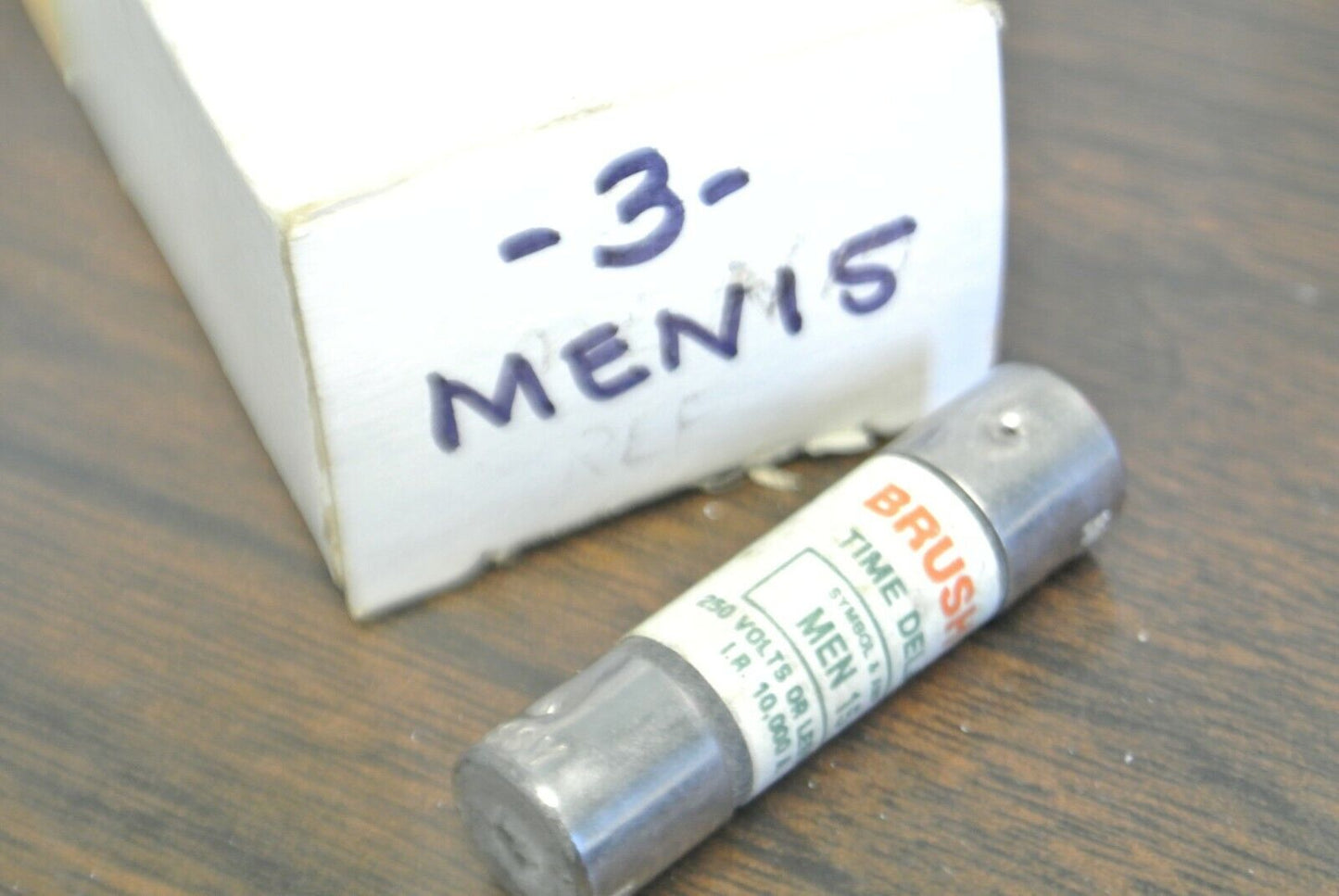 LOT of 3 / BRUSH MEN-15 TIME-DELAY FUSE / 15A / 250V / NEW SURPLUS / MEN15