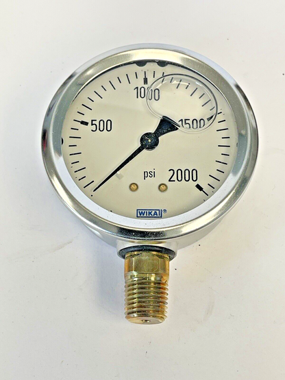 WIKA -  9767142 - PRESSURE GAUGE - 2.5" DIAMETER, 1/4" NPT LM, 0-2000PSI