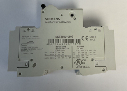 SIEMENS 5J4230-7HG41 CIRCUIT BREAKER 30A AUXILIARY CIRCUIT SWITCH