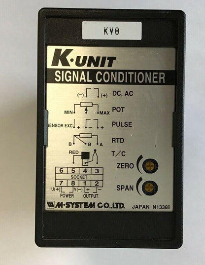 M-SYSTEM KYV-AA-B SIGNAL CONDITIONER K-UNIT 100VAC 4-20MA DC