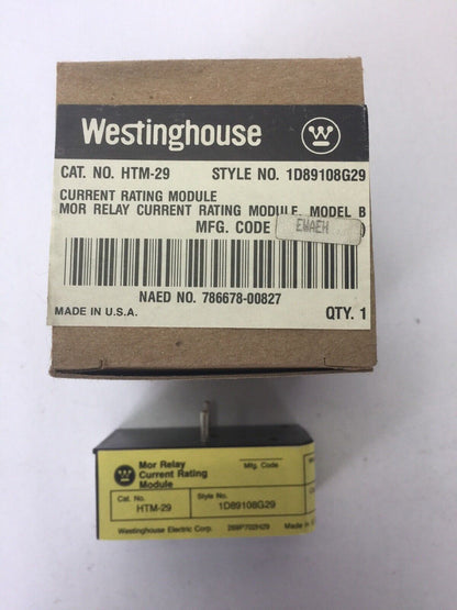 WESTINGHOUSE HTM-29 MOR RELAY CURRENT RATING MODULE MODEL B HEATER MODULE