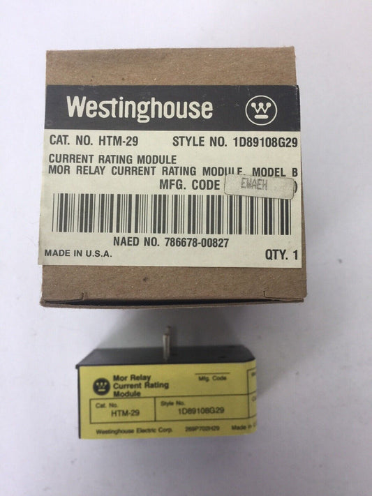 WESTINGHOUSE HTM-29 MOR RELAY CURRENT RATING MODULE MODEL B HEATER MODULE