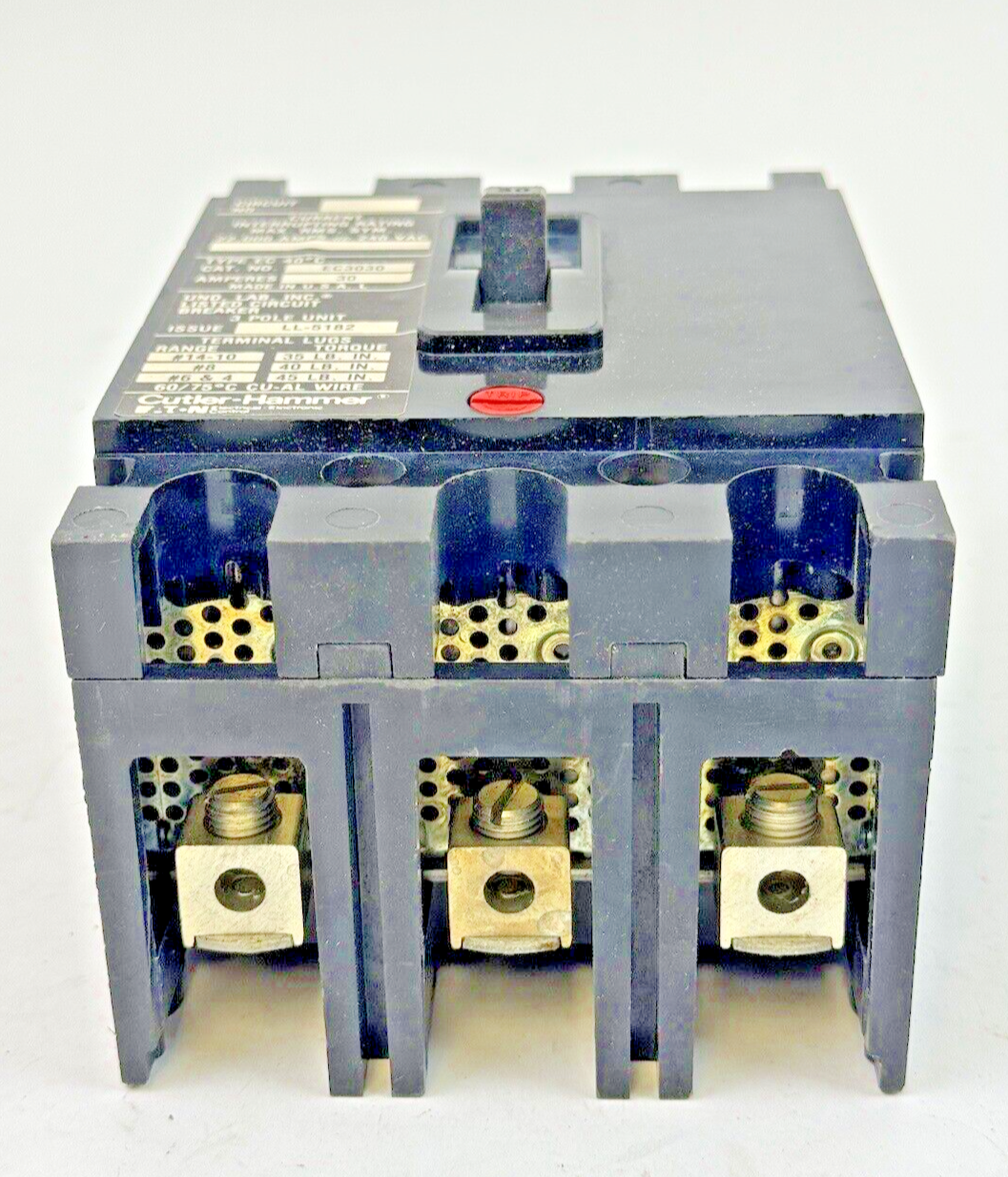 CUTLER-HAMMER / EATON - EC3030 SER. 3 - CIRCUIT BREAKER - 30A/ 240 VAC/ 3 POLE