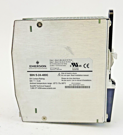 SOLA / EMERSON - SDN 5-24-480C - POWER SUPPLY - 24 VDC, 5 A