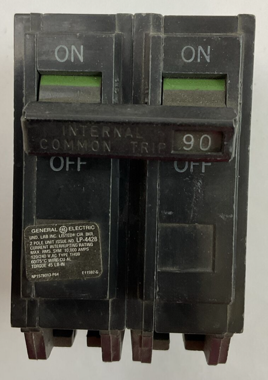 GE THQB2190 CIRCUIT BREAKER 2POLE 90AMP 120/240VAC
