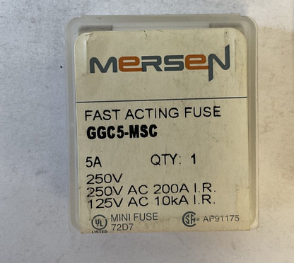 MERSEN GGC5-MSC(QTY10) AND GDL1/2-MSC(QTY12) FUSE 250VAC