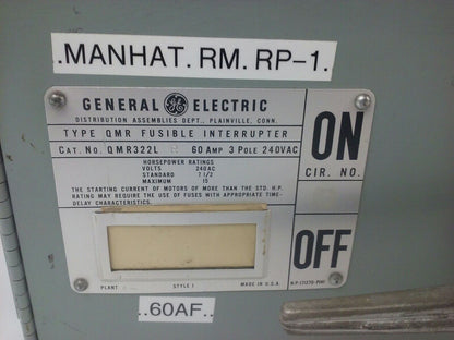 GE TYPE QMR QMR322L & QMR323R TWIN FUSIBLE INTERRUPTER SWITCH 60/100A W/HARDWARE
