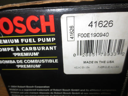 BOSCH 41626 FUEL PUMP - 02041626 - F00E190940 - NEW SURPLUS - MADE in USA