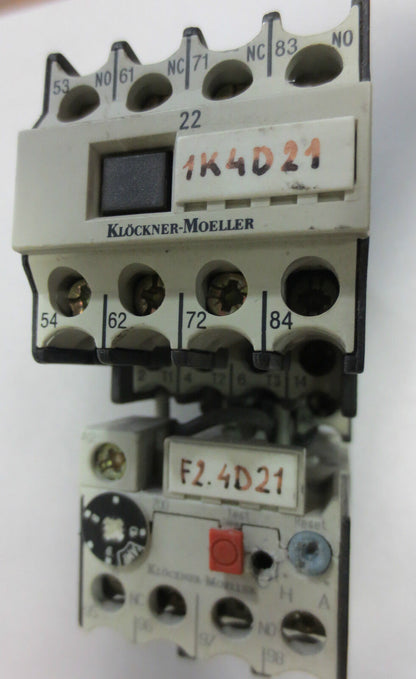 KLOCKNER-MOELLER DIL 00 M-10 + 22 DIL + Z 00-10 RELAY / CONTACTOR ASSEMBLY