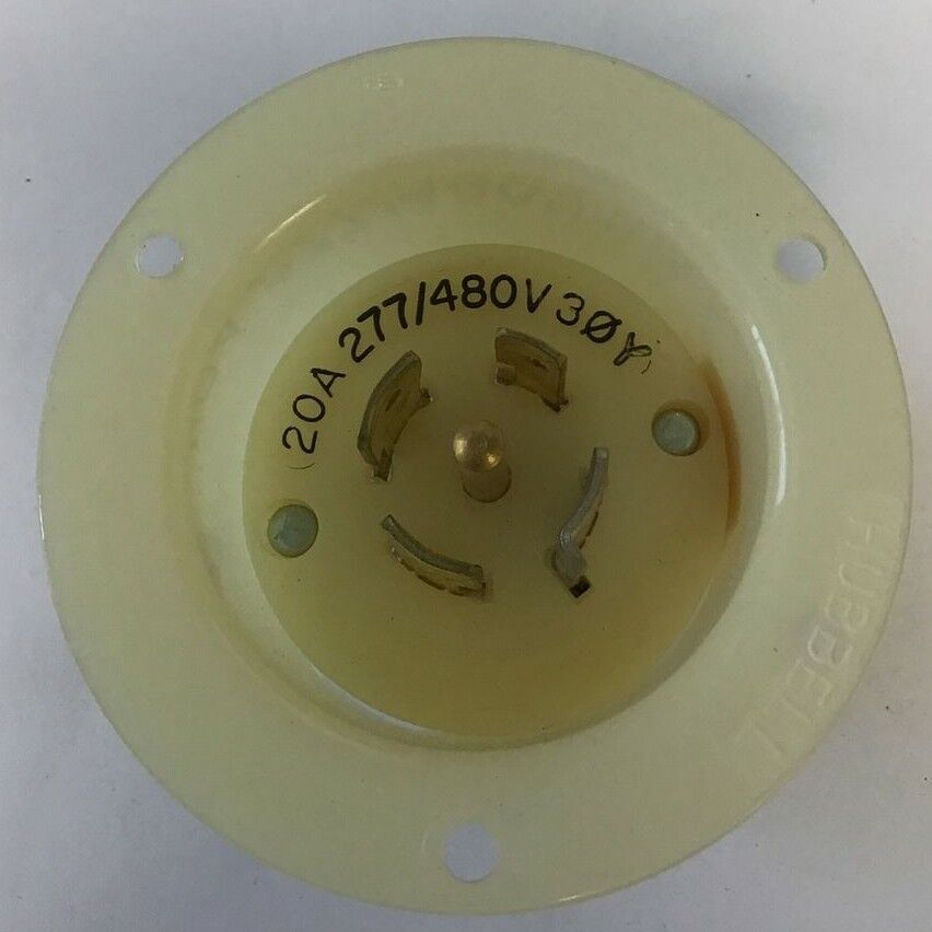 HUBBELL 2525 FLANGED INLET RECEPTACLE 4POLE 20A 177/480V. 30Y.