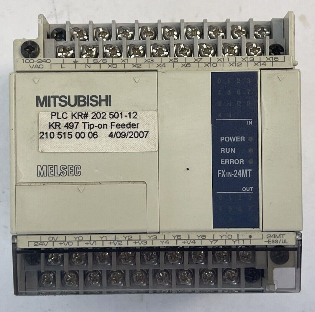 MITSUBISHI FX 1N-24MT-ESS/UL PROGRAMMABLE CONTROLLER 100-240VAC 30W OUT 30VDC