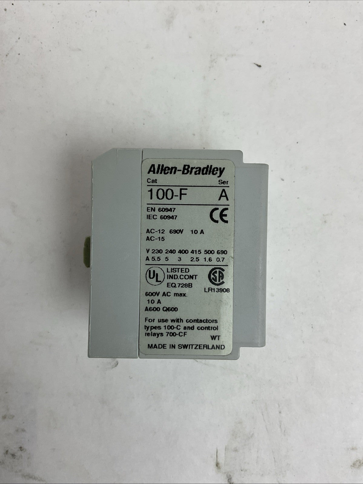 ALLEN BRADLEY 100-FA20 SER A AUXILIARY CONTACTS FONT MNT (LOT OF 2)