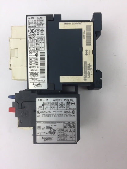 TELEMECANIQUE LC1D09BL CONTACTOR LRD05 OVERLOAD RELAY LAD4TBDL 24V