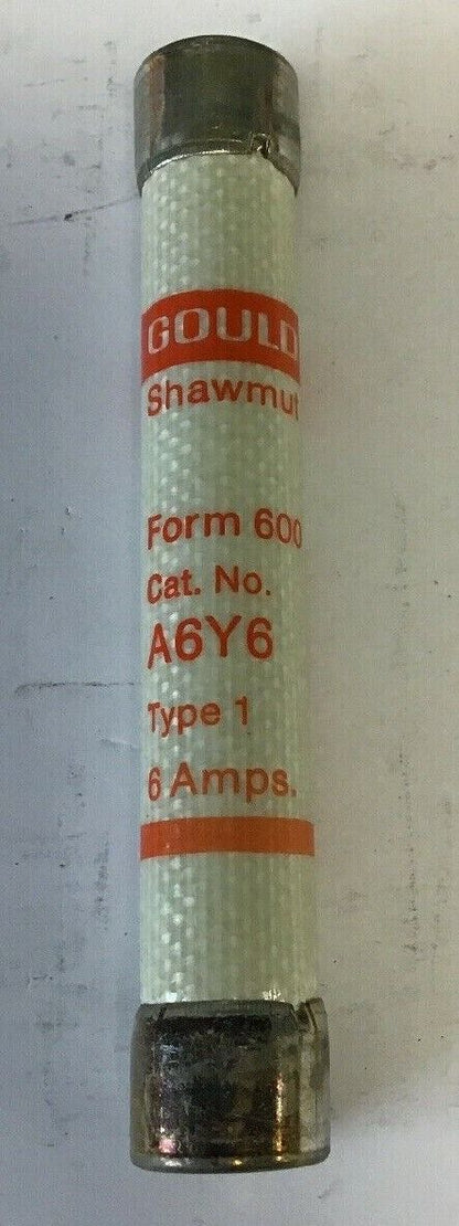 GOULD SHAWMUT A6Y6 TYPE1 6AMP 600VAC FORM 600 FUSE****LOTOF10****