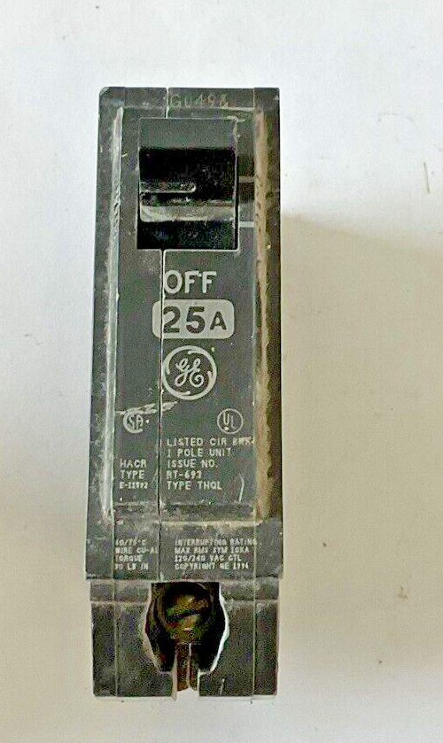GE THQL1125 CIRCUIT BREAKER 25A TYPE THQL 120/240VAC ***LOTOF10***