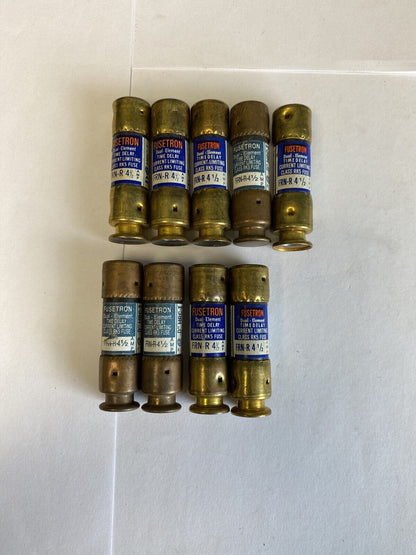 Bussmann Fusetron FRN-R-4 1/2 4-1/2A 250V Fuse "Lot of 9"