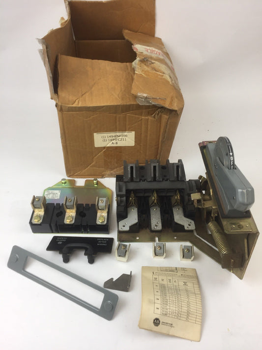 ALLEN BRADLEY 1494FNF100 DISCONNECT SWITCH 1494FC211 FUSE BLOCK ADAPTOR