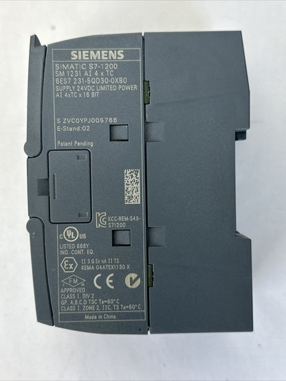 SIEMENS 6ES7 231-5QD30-0XB0 SIMATIC S7-1200 THERMOCOUPLE MODULE SUPPLY 24VDC