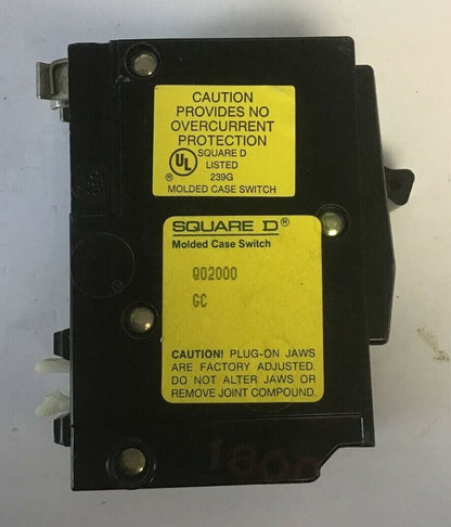 SQUARE D QO2000 CIRCUIT BREAKER 100AMP 240VAC 2POLE