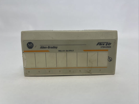 ALLEN BRADLEY 1794-OW8 RELAY OUTPUT MODULE REV D01 SUPPLY 24VDC FLEXBUS 5VDC