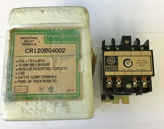 GENERAL ELECTRIC CR120B04002 IDUSTRIAL RELAY SER.A 115V 60HZ 10A