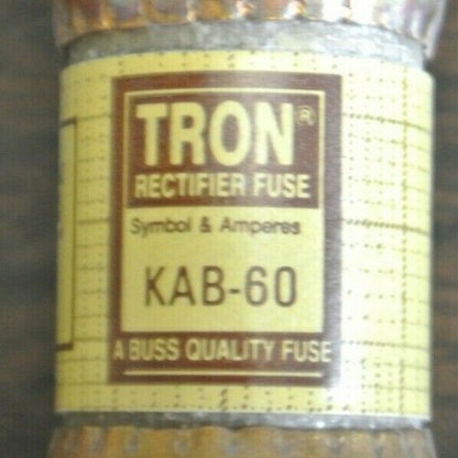 LOT of 6 / BUSSMANN / TRON KAB60 RECTIFIER FUSE / 250V / 60A / NEW SURPLUS
