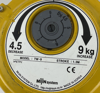 MIJIN SYSTEM TW-9 SPRING BALANCER STROKE: 1.3KM 4.5KG-9KG