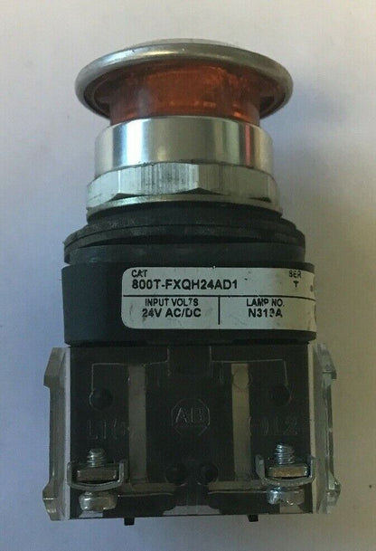 ALLEN BRADLEY 800T-FXQH24AD1 SER.T ORANGE PUSH/PULL BUTTON 24VAC/VDC