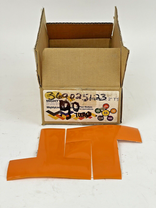 MIGHTY LINE TAPE - ORANGE T - BOX of 90 T'S - INDUSTRIAL TAPE - 6"X6"X2"